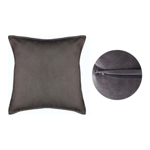 Coussin 22 po x 22 po avec housse lavable Lilou gris foncé
