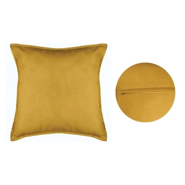 Coussin 22 po x 22 po avec housse lavable Lilou ocre