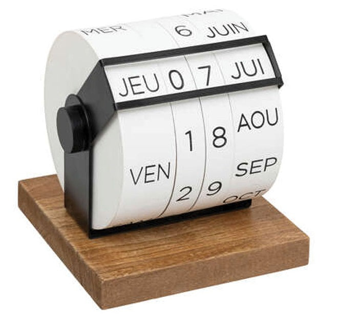 Calendrier en bois vintage 6 po x 6 po x 6 po