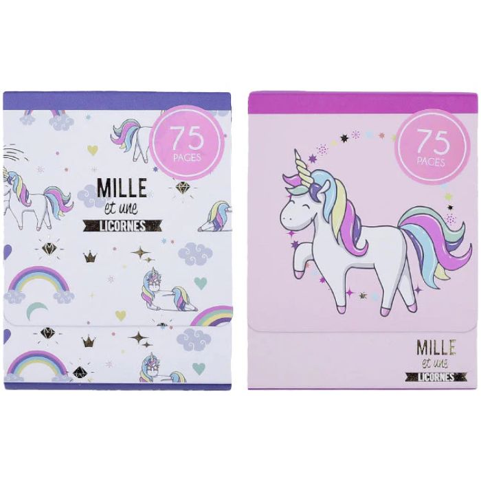 Bloc-notes 75 pages licorne