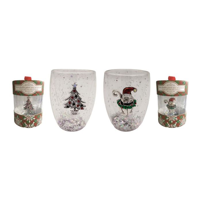 Verre double parois brillante de Noël