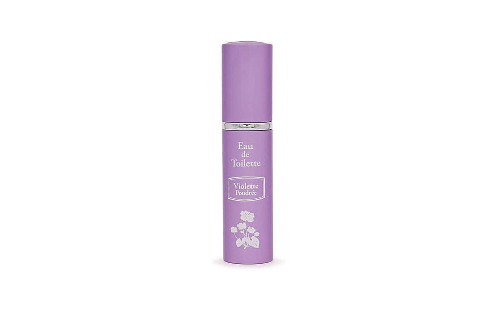 Eau de toilette en vaporisateur rechargeable 10 ml violette poudrée