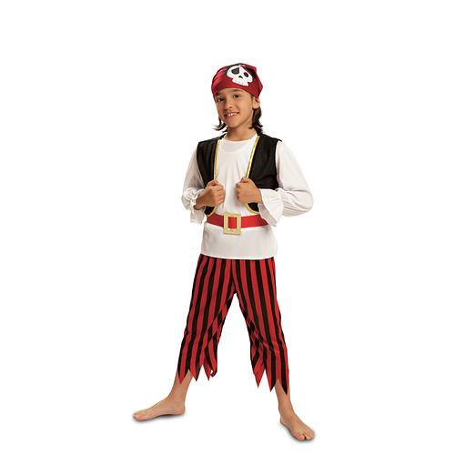 Costume enfant pirate rayé rouge et noir