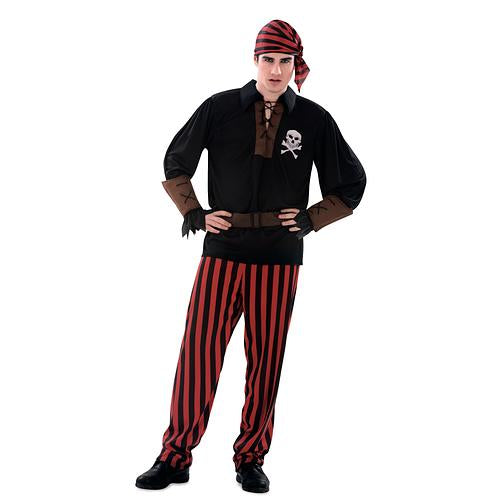 Costume homme pirate rouge et noir