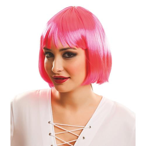 Perruque femme cheveux court rose