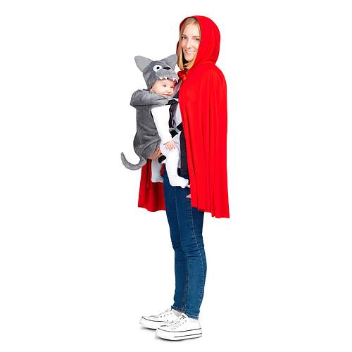Costume adulte chaperon rouge avec porte-bébé