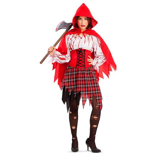 Costume femme chaperon rouge ensanglanté