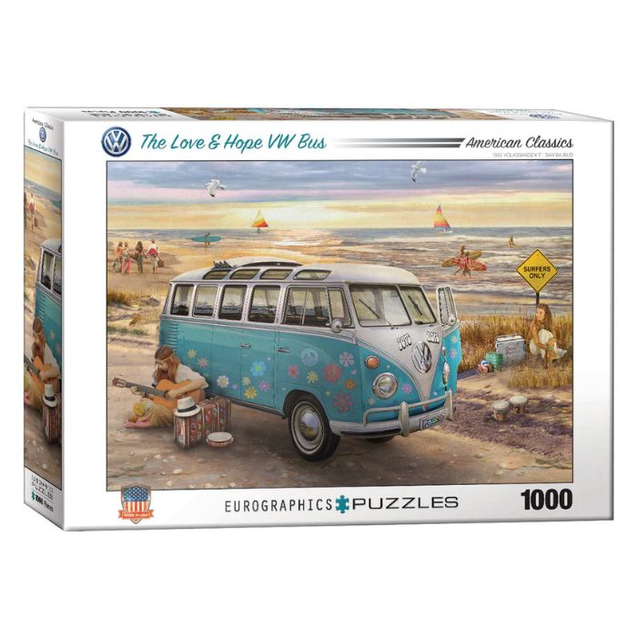 Casse-tête 1000 morceaux autobus paix et amour hippie