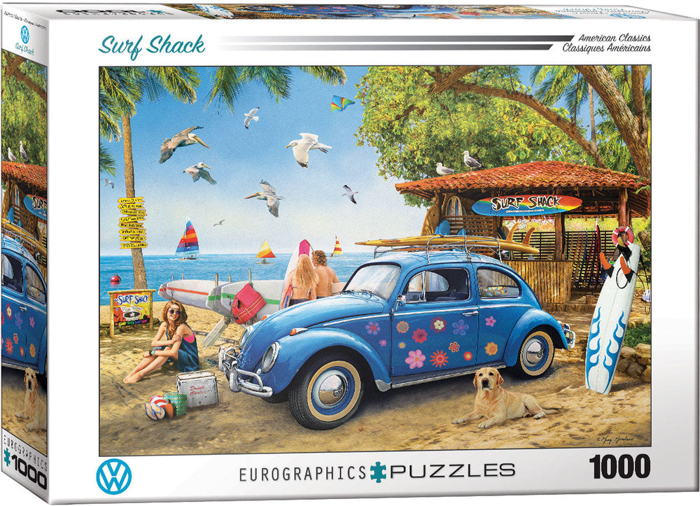 Casse-tête 1000 morceaux voiture coccinelle à la plage