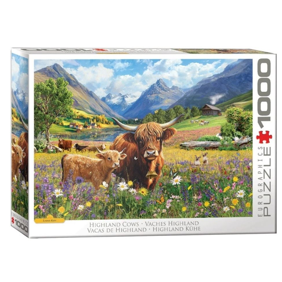 Casse-tête 1000 morceaux vaches highland