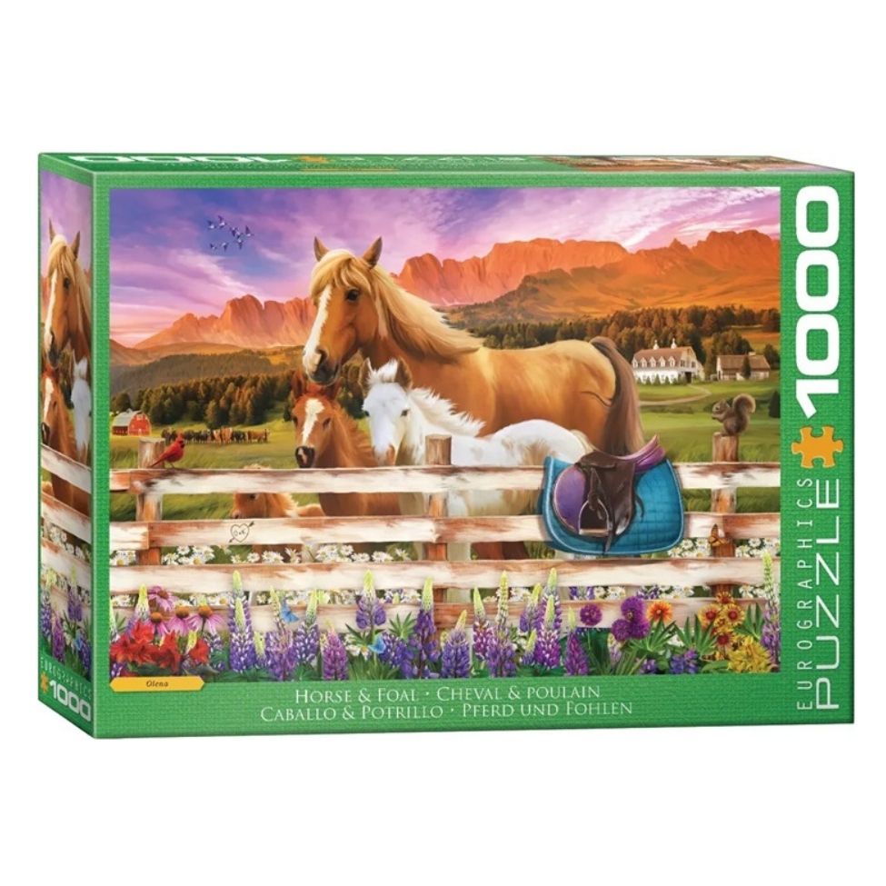 Casse-tête 1000 morceaux cheval et poulain