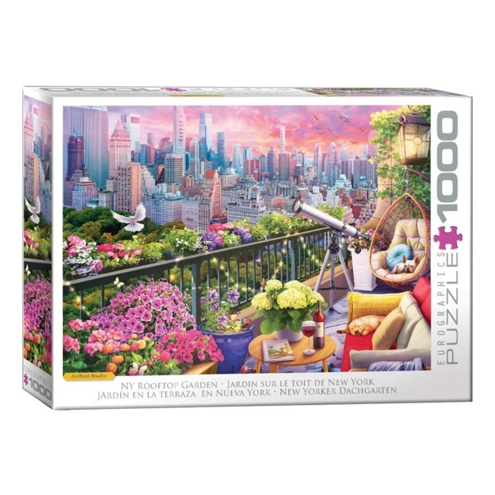 Casse-tête 1000 morceaux jardin sur le toit de New York