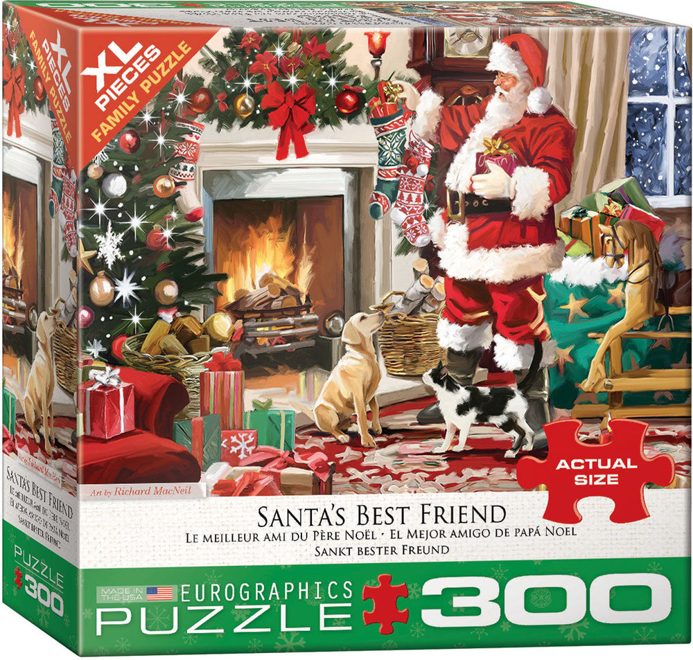 Casse-tête 300 morceaux cheminée et Père-Noël