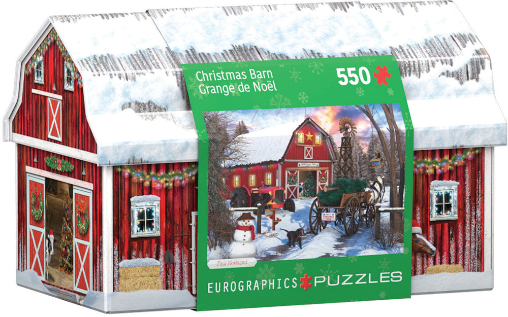Casse-tête 550 morceaux grange de Noël