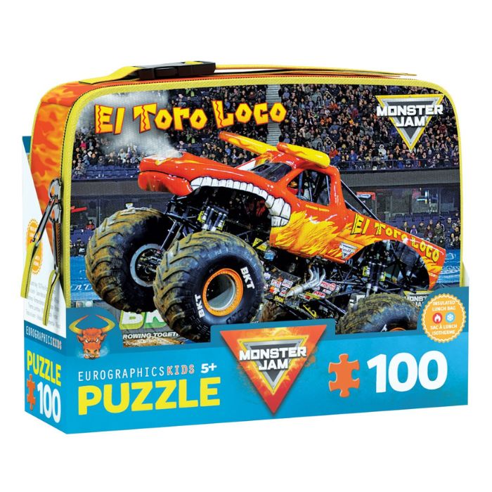Casse-tête 100 morceaux avec boîte à lunch Monster Jam El Toro Loco