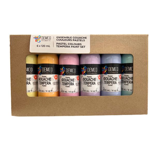Ensemble de 6 pots de gouache lavable 120 ml Art Joy pastel