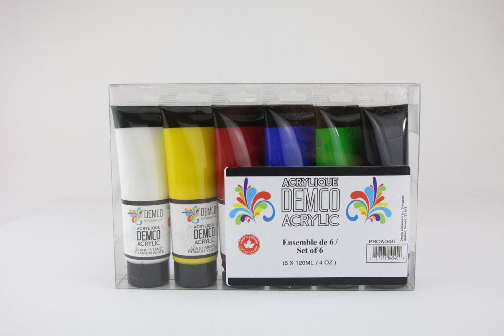 Ensemble de peinture acrylique Demco (paquet de 6 x 120 ml)