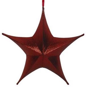 Étoile en tissu 3D rouge