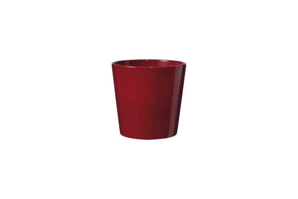 Cache-pot Dallas lustré rouge bordeaux