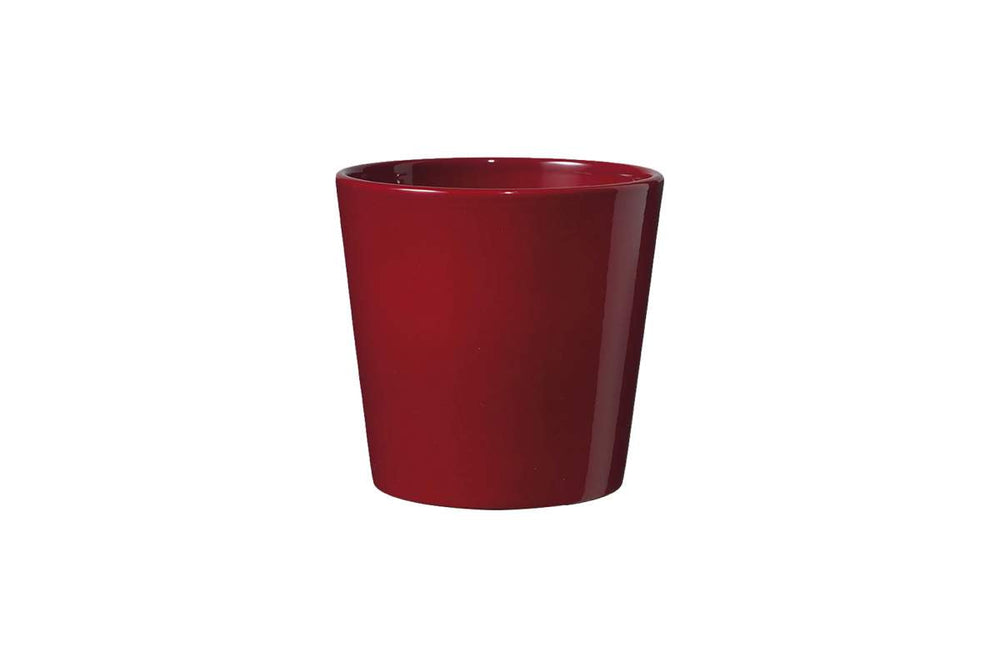 Cache-pot Dallas lustré rouge bordeaux