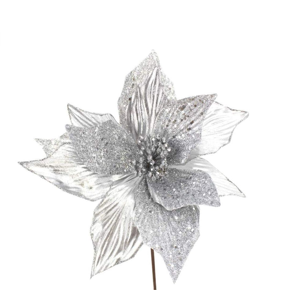 Tige de  poinsettia argent 12 po