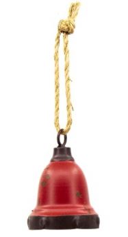 Ornement cloche 10 po métal rouge