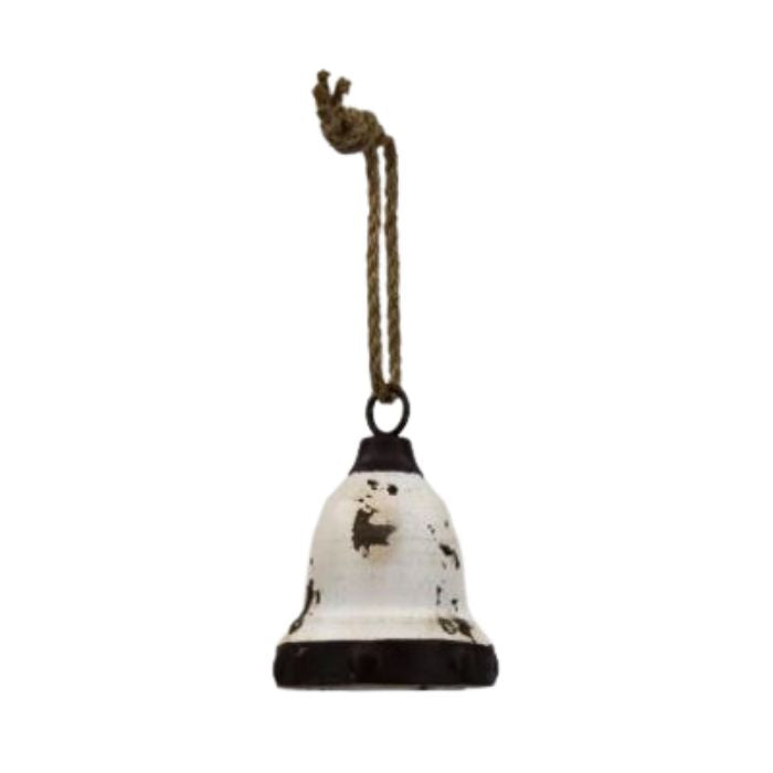 Ornement cloche 10 po métal blanc