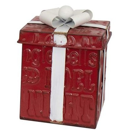 Cadeau rouge en métal  5,5 po x 7 po
