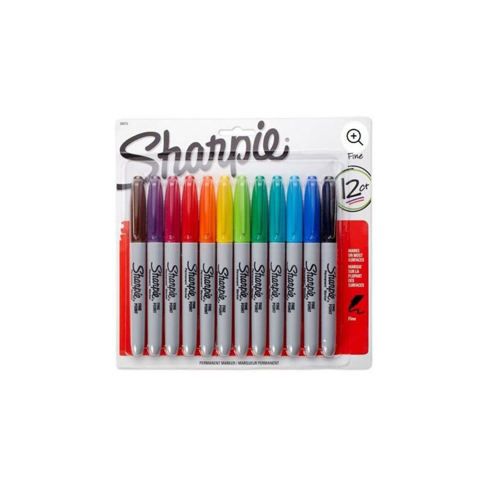 Marqueur permanent pointe fine Sharpie (paquet de 12)