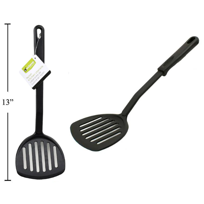 Spatule trouée jumbo en nylon noir 13 po Luciano