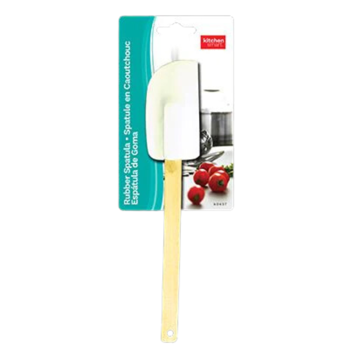 Spatule en caoutchouc avec manche en bois