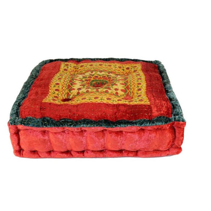 Coussin de méditation carré 40 cm x 40 cm Darjeeling multicolore