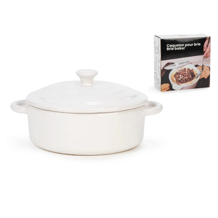 Plat de cuisson pour brie 6,5 po x 4 po blanc