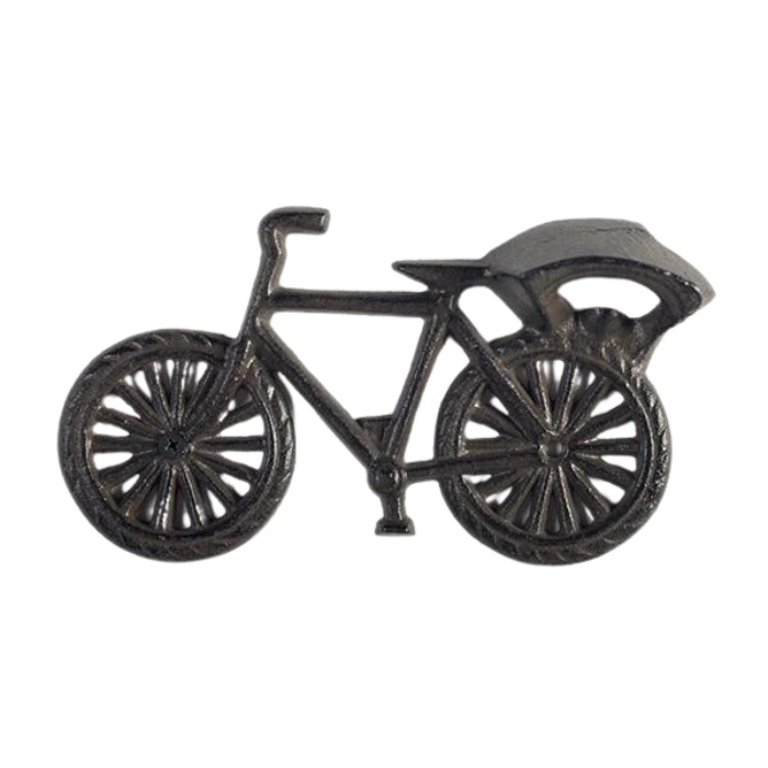Ouvre-bouteille en fer 8 po x 4,5 po bicyclette noire