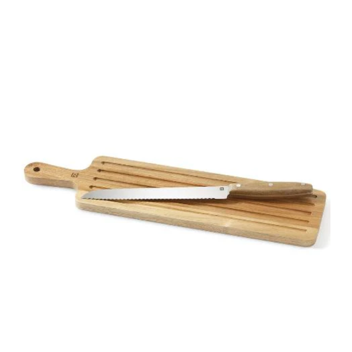 Ensemble de couteau 9 po et planche à pain en acacia Ricardo