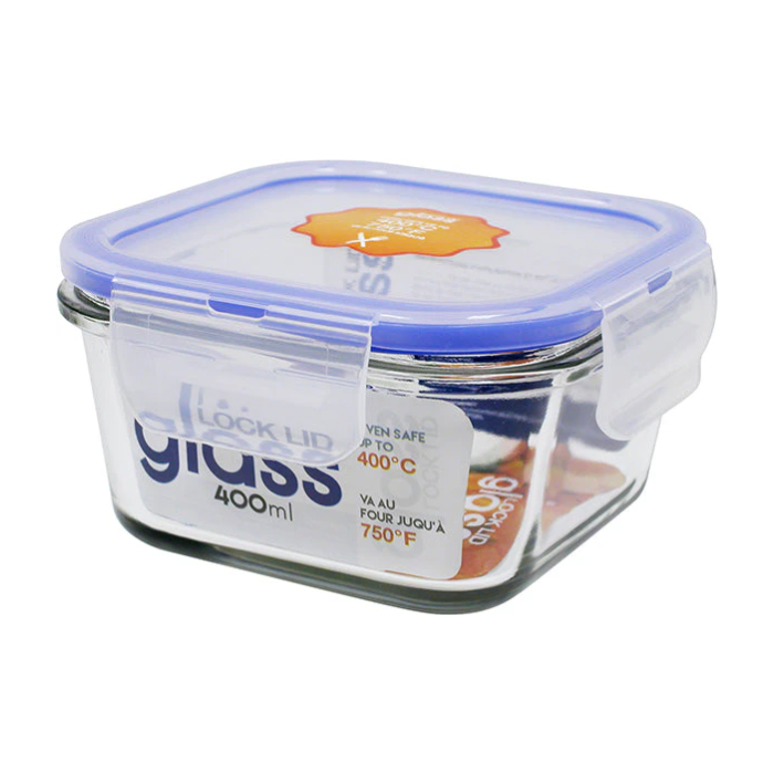 Plat en vitre 400 ml avec couvercle Lock lid