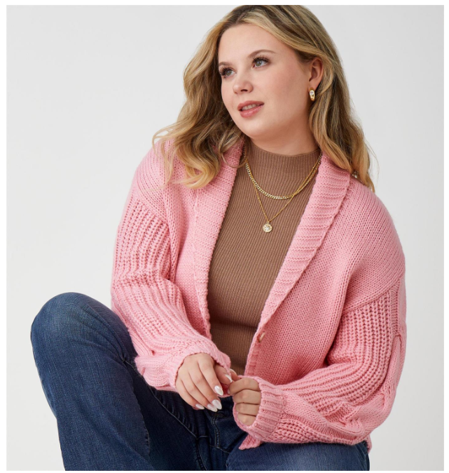 Cardigan en tricot cowgirl rose