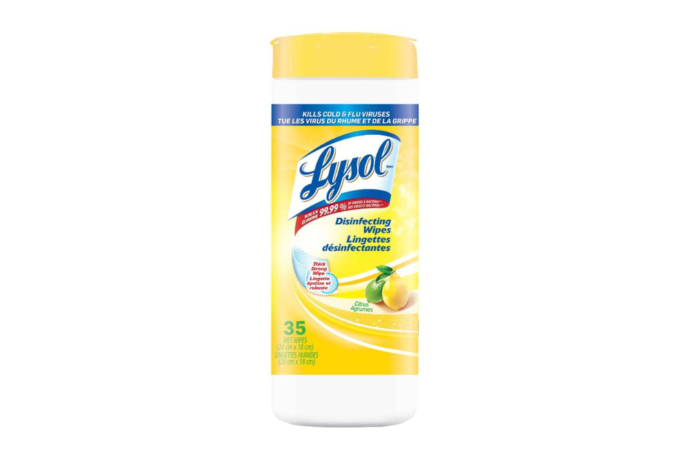 Lingette désinfectante Lysol agrumes (paquet de 35)