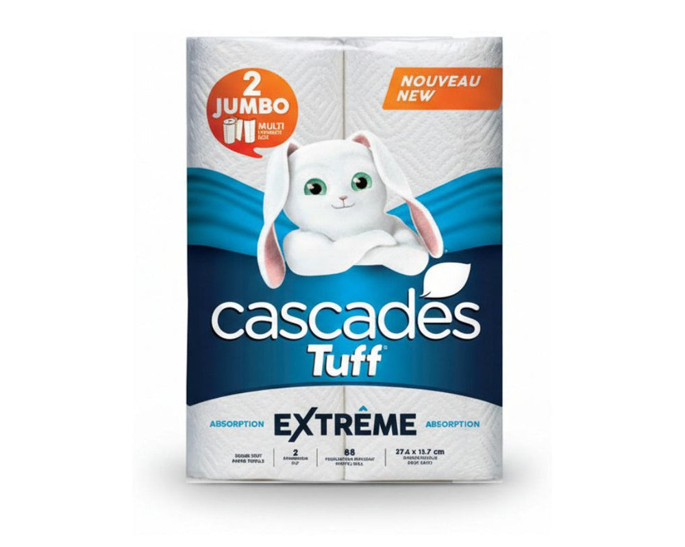 Essuie-tout absorption extrême 2 plis Cascade Tuff (paquet de 2)