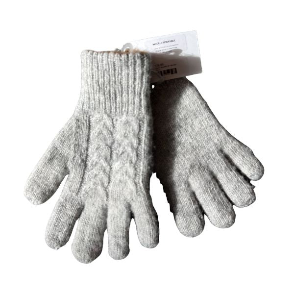 Gants unisexes réversibles en laine d'alpaga