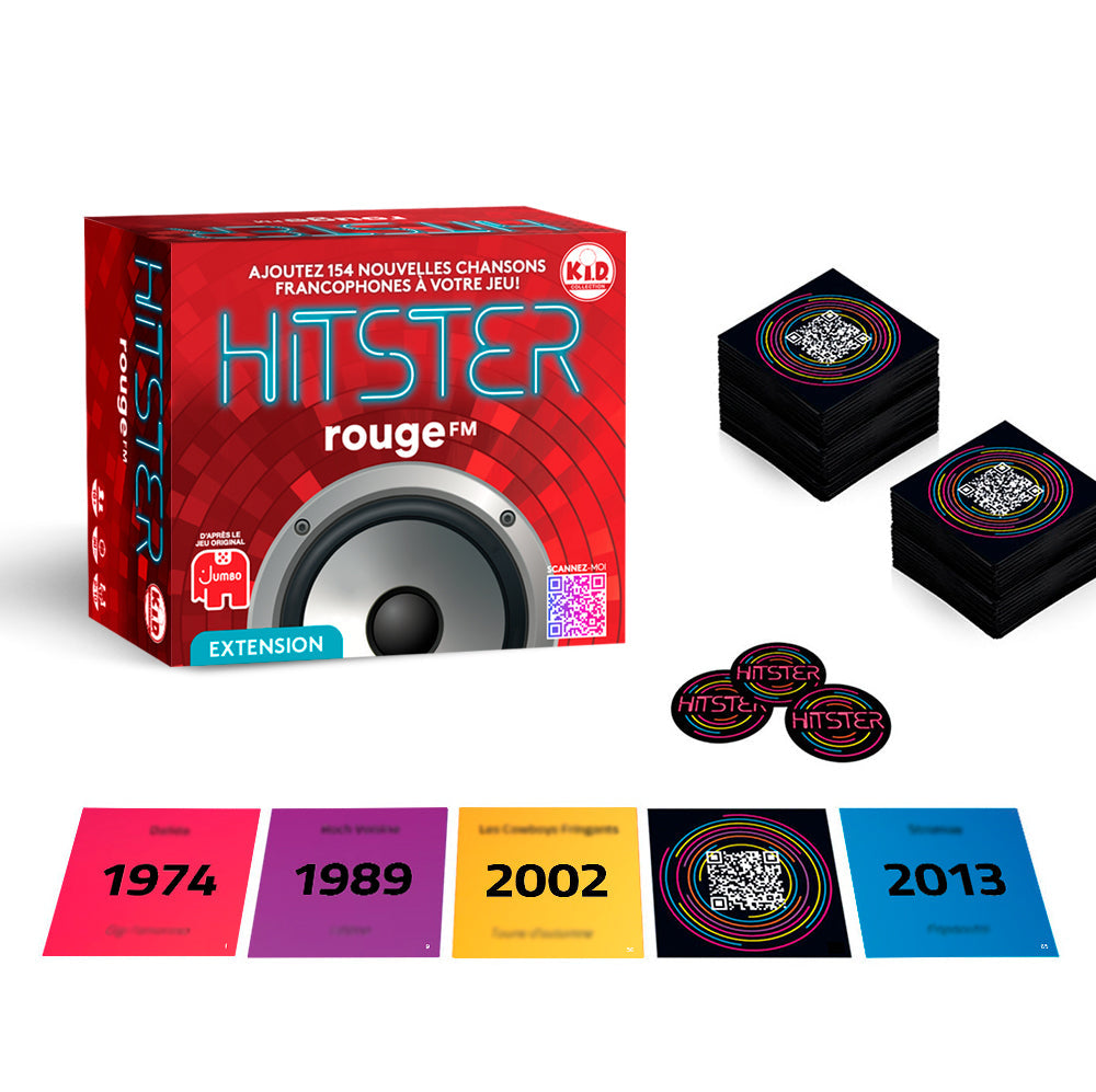 Hitster Rouge FM - Extension (16 ans et plus, 2 à 20 joueurs)