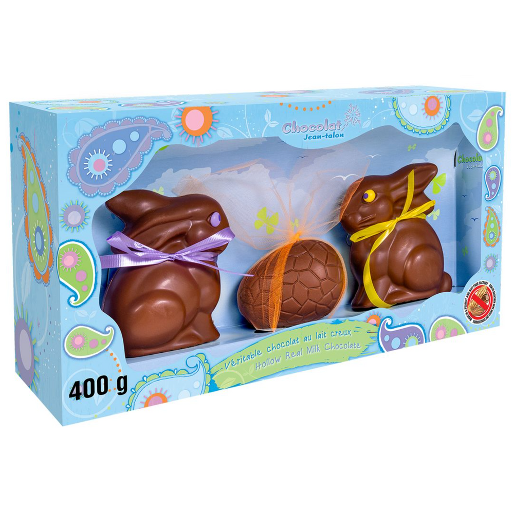 Chocolat au lait 400 g deux lapins et un oeuf