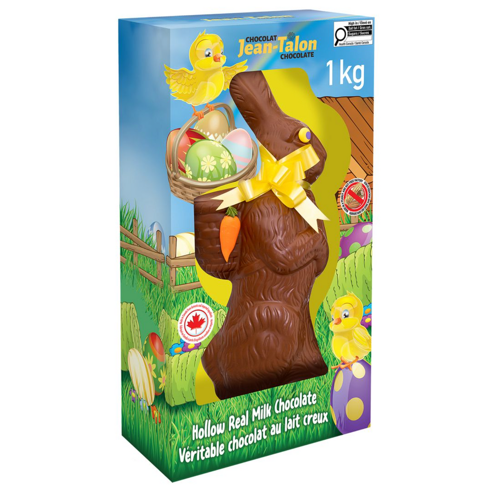 Chocolat au lait 1000 g lapin avec panier sur le dos