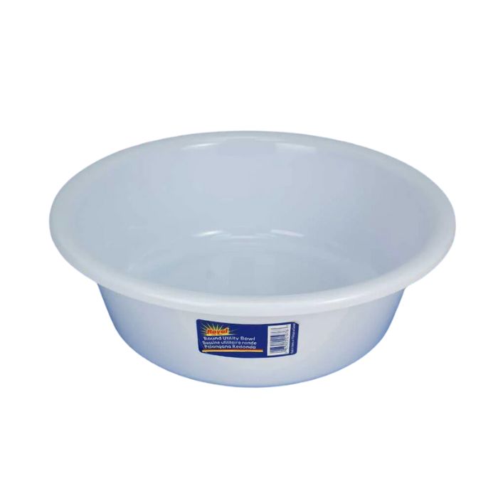 Bassine utilitaire ronde en plastique 14 po blanc