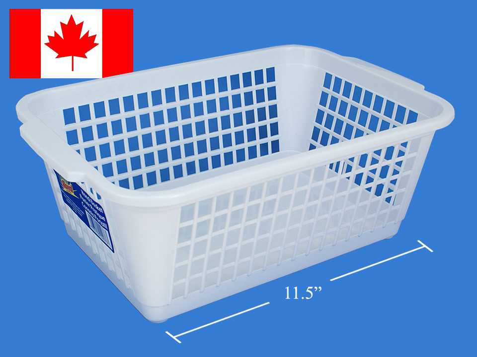 Panier en plastique 11,5 po x 8 po blanc