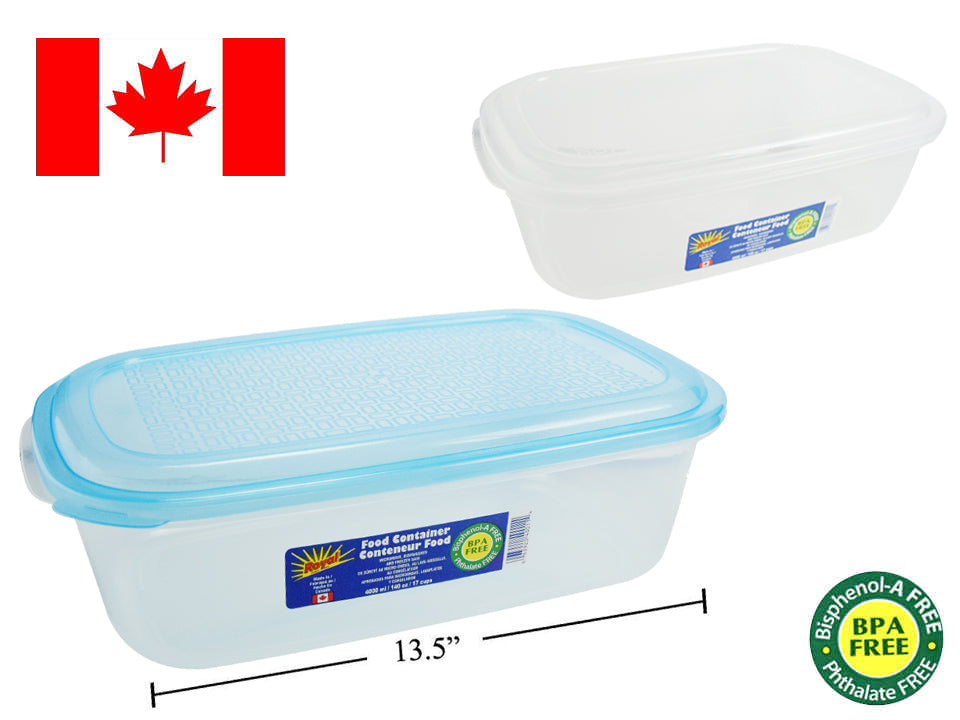 Plat en plastique rectangulaire 135 oz 9 po x 14 po blanc ou bleu