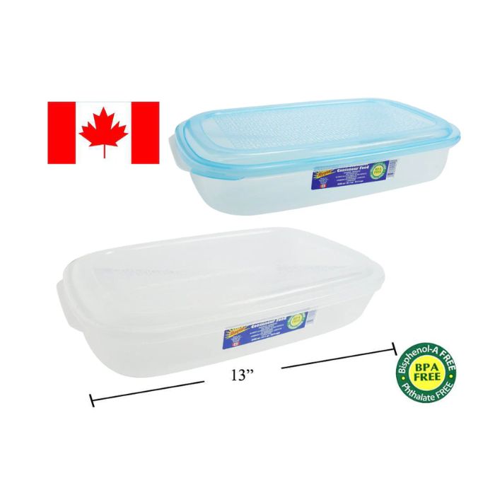 Plat en plastique rectangulaire 81 oz 9 po x 13 po blanc ou bleu