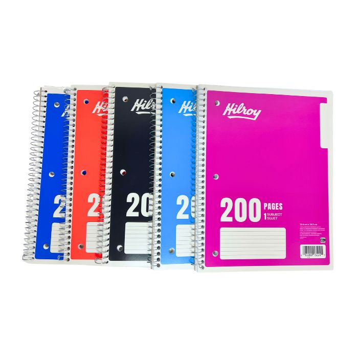 Cahier spirale 8 po x 10,5 po 1 sujet 200 pages (100 feuilles) Hilroy