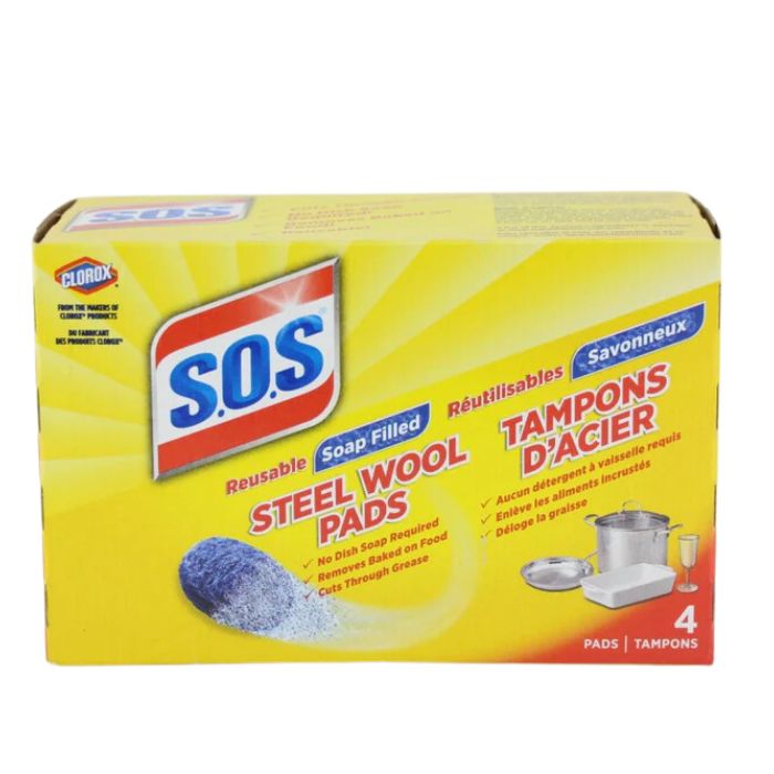 Laine d'acier S.O.S (paquet de 4)
