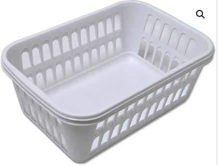 Panier en plastique 11,25 po x 8 po Stérilite blanc